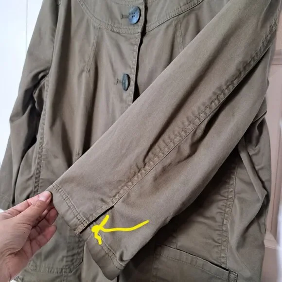 J Jill Jacket Size 14 Lightweight Stretch Olive Green Elevated Casual Chic - Picture 8 of 8